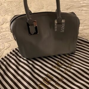 Henri Bendel gray leather satchel